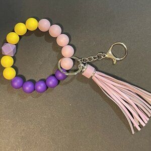 Silicon Keychain With Beads